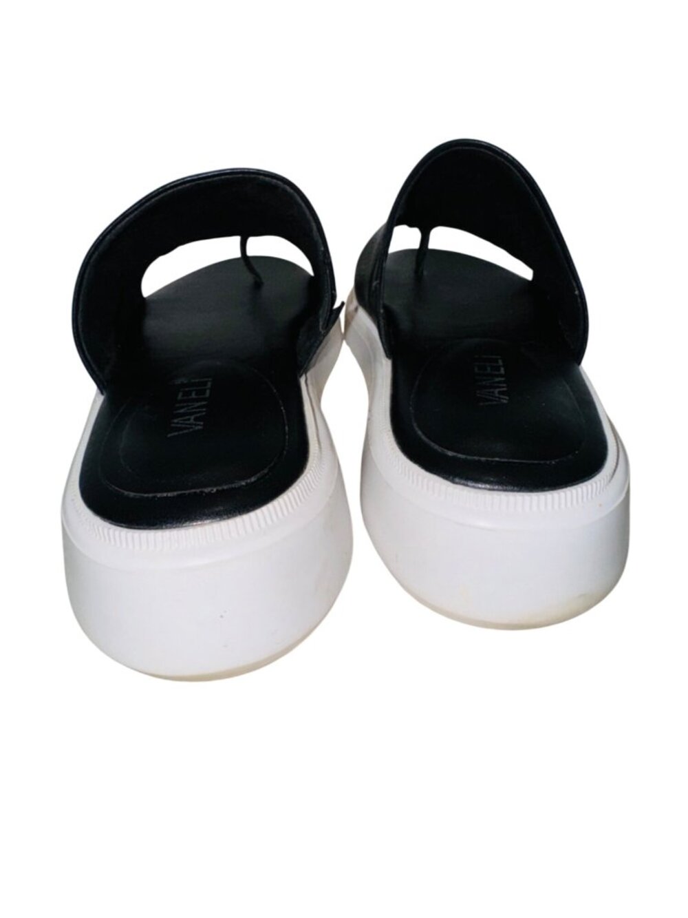 Vaneli Colver Perforated Black Leather Comfort Cushioned Slide Sandals Size 8M - Picture 7 of 11